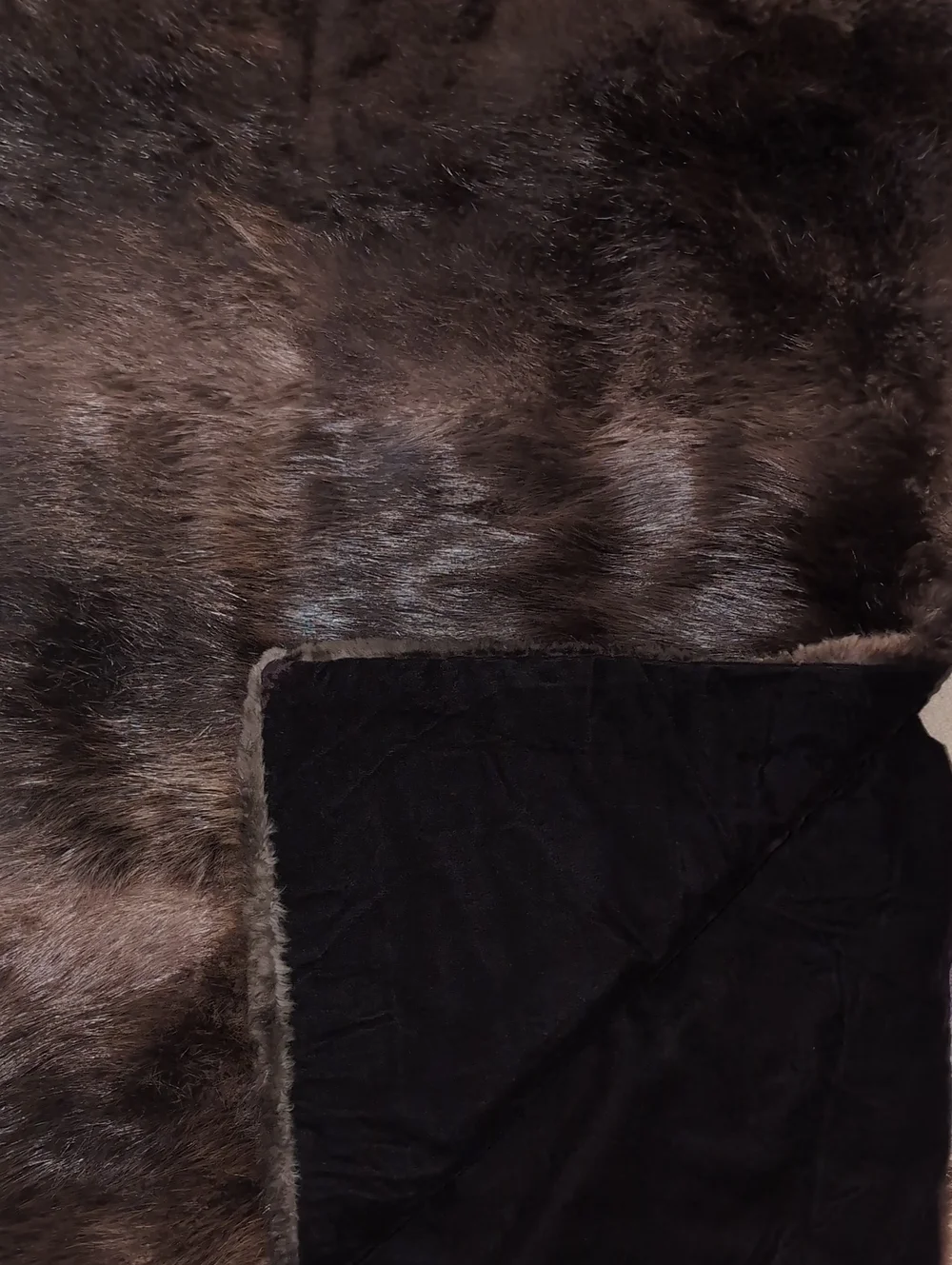 Adirondack Beaver Fur Throw Blanket Vintage Brown Fur Throw
